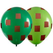 Balão Decorado Cubos Gamer Sortido nº11 28cm - 25 Un