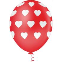 Balão Decorado N.010 Coração Vm c/Bco 25un - Riberball Balão Decorado N.010 Coração Vm c/Bco 25un - Riberball