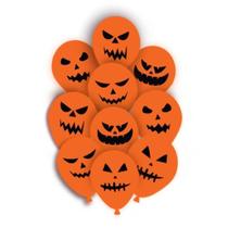 Balao Decorado N.12 Caras Malvadas Laranja