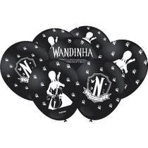 Balão Decorativo Bexiga Preto Temática Wandinha Festa de Aniversário - 25 Unidades - Festcolor Balão Decorativo Bexiga Preto Temática Wandinha Festa de Aniversário - 25 Unidades - Festcolor
