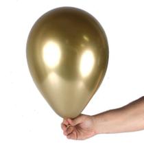 Balão Dourado Metalizado Pic Pic Platino Tamanho 10 Com 25Un