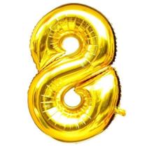 Balão Dourado Número 8 - 28 Polegádas = 71cm - Gala SKU 11684