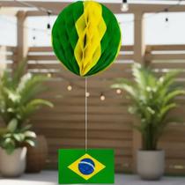 Balão Enfeite Bola Papel Brasil Copa Festa Decoração - Balão Enfeite Bola Papel Brasil Copa Festa Decoração -