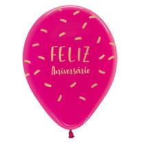 Balão Feliz Aniversário Serpentina R12 50 Unid Balloons