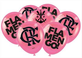 Balão Festa Flamengo Rosa - 9" 23cm - 25 unidades - Festcolor