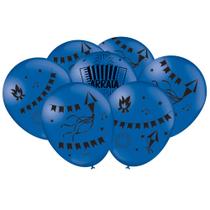 Balão Festa Junina Divertida 25un Azul 9 Decorativo bexiga - Festcolor