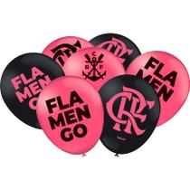 Balão - Flamengo Rosa e Preto - 25 unidades - Festcolor - Rizzo