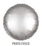 BALAO FOSCO BOLA - 18" - 45 CM- PRATA - 1 unidade