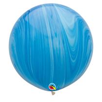 Balão Gigante Decorado 3ft (90 cm) - Blue Superagate (Arco-íris Azul SuperAgate) - 2 Un - Qualatex - Rizzo Balão Gigante Decorado 3ft (90 cm) - Blue Superagate (Arco-íris Azul SuperAgate) - 2 Un - Qualatex - Rizzo