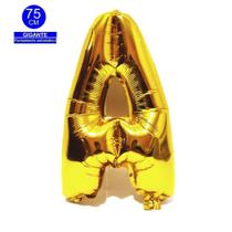 Balão Gigante Letra A Dourado Metalizado 75 Cm - Festas & Decor