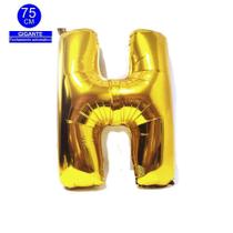 Balão Gigante Letra H Dourado Metalizado 75 Cm