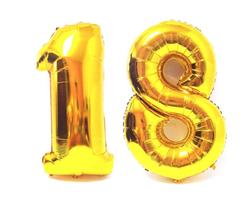 Balão Gigante Número 18 Dourado Metalizado Festas Decoração 75 Cm - Festas & Decor