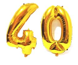 Balão Gigante Número 40 Dourado Metalizado Festas Decoração 75 Cm - Festas & Decor