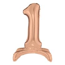 Balão Gigante Rose Gold Metalizado Com Base Para Chão 75