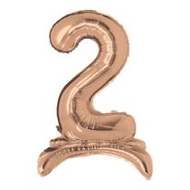 Balão Gigante Rose Gold Metalizado Com Base Para Chão 75