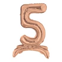 Balão Gigante Rose Gold Metalizado Com Base Para Chão 75 Balão Gigante Rose Gold Metalizado Com Base Para Chão 75