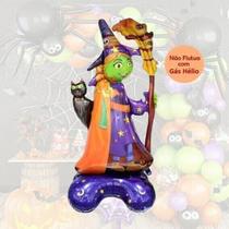 Balão Halloween - Bruxa com Gato - 128cm X 65cm - Animare - Valor Unitário