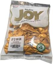 Balão Joy N8 dourado com 50 unidades Balão Joy N8 dourado com 50 unidades