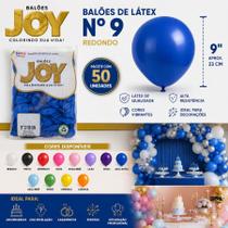 Balão Joy Nº 9 Bexiga de Látex 50 Unidades Alta Qualidade Profissional - Escolha a Cor
