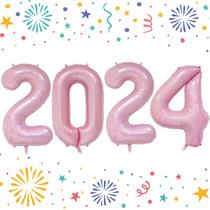 Balão KALOR 2024 Rosa Claro Número 40 polegadas Graduation