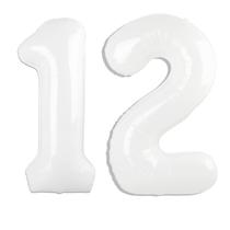 Balão Kelfuoya Número 12 Branco de 40" em Folha de Mylar