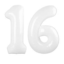 Balão Kelfuoya Número 16 Branco 40" Foil Jumbo