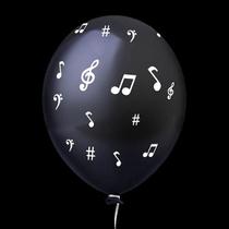 Balão Latex "11" Notas Musicais Preto c/ 25 unids - Happy Day