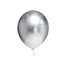 Balão Látex 9 Platino Prata 25 Un - Pic Pic