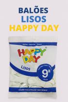 Balão Látex Branco - 9 Polegadas - 50 Unidades - Happy Day