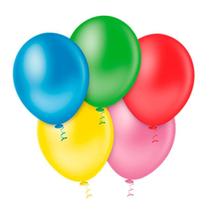 Balão Látex Cores Sortidas 9 Polegadas - 50 Unidades - Aluá Festas