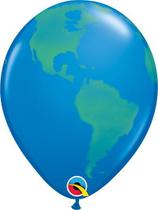 Balão Látex Planeta Terra 16 Pol Unitário Qualatex 39596u