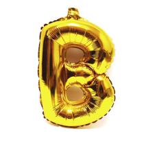 Balão Letra B Dourado Metalizado 40 Cm - Festas & Decor