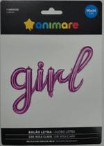 BALAO LETRA CURSIVA GIRL - ROSA CLARO - 90X64 CM - 1 Unidade BALAO LETRA CURSIVA GIRL - ROSA CLARO - 90X64 CM - 1 Unidade