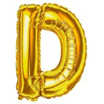 Balão letra D dourada 1 metro
