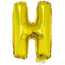 Balão letra H dourada 1 metro