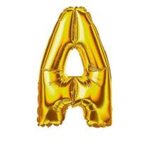 Balão Letra Metalizada Dourada Grande - 40 cm - PartiuFesta