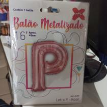 Balão letra P metalizado n 16' aproximadamente 40cm Balão letra P metalizado n 16' aproximadamente 40cm