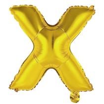 Balão letra X dourada 1 metro