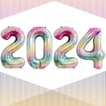 Balão LHOAVWE 2024 Rainbow Gradient, números de 40 polegadas Balão LHOAVWE 2024 Rainbow Gradient, números de 40 polegadas