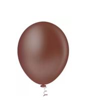 Balão Liso Marrom 16 Polegadas - Pacote com 12 Unidades
