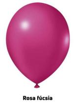 BALÃO LISO REDONDO - JOY Nº 05 - ROSA FÚCSIA - Pacote com 50 unidades - Balões Joy