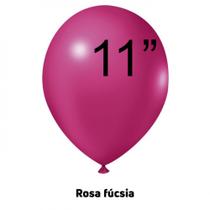 BALÃO LISO REDONDO - JOY Nº 11 - ROSA FÚCSIA - Pacote com 50 unidades - Balões Joy