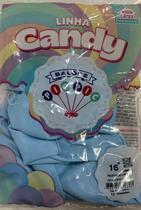 BALÃO LISO REDONDO - PIC PIC Nº 16 - AZUL CANDY - Pacote com 12 unidades