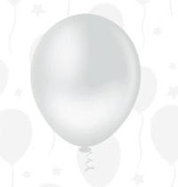 BALÃO LISO REDONDO - PIC PIC Nº 16 - BRANCO - Pacote com 12 unidades
