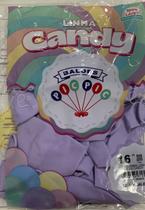 BALÃO LISO REDONDO - PIC PIC Nº 16 - LILÁS CANDY - Pacote com 12 unidades