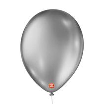 BALÃO LISO REDONDO - SÃO ROQUE Nº 09 - METÁLICO - PRATEADO - Pacote com 25 unidades BALÃO LISO REDONDO - SÃO ROQUE Nº 09 - METÁLICO - PRATEADO - Pacote com 25 unidades