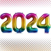 Balão Lovoir 2024 Gradient Rainbow Number 100cm Foil