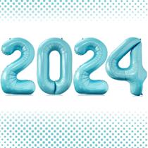 Balão Lovoir 2024 Número 2024 Baby Blue 1m Mylar Foil