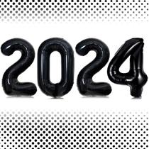 Balão Lovoir 2024 Número 2024 Preto 1 m Mylar Foil