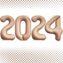 Balão Lovoir Caramel Número 2024 1m para festa de Ano Novo